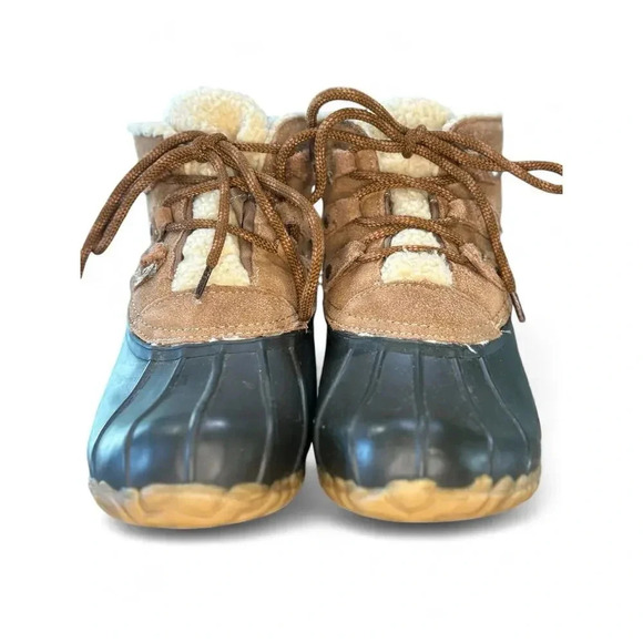 Sporto Quack Women's Duck Boots Ankle Rubber Leather 8M - Picture 1 of 11